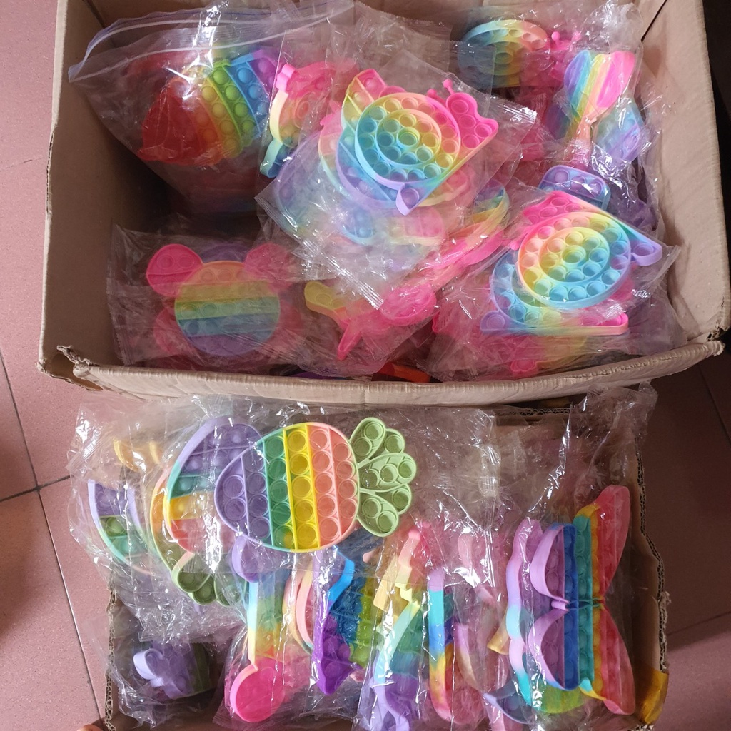 Pop It 2021 Đồ Chơi Cho Bé Giải Trí Bấm Nút Bong Bóng Giảm Stress Chất Liệu Silicon An Toàn Cho Bé Fidget Toys