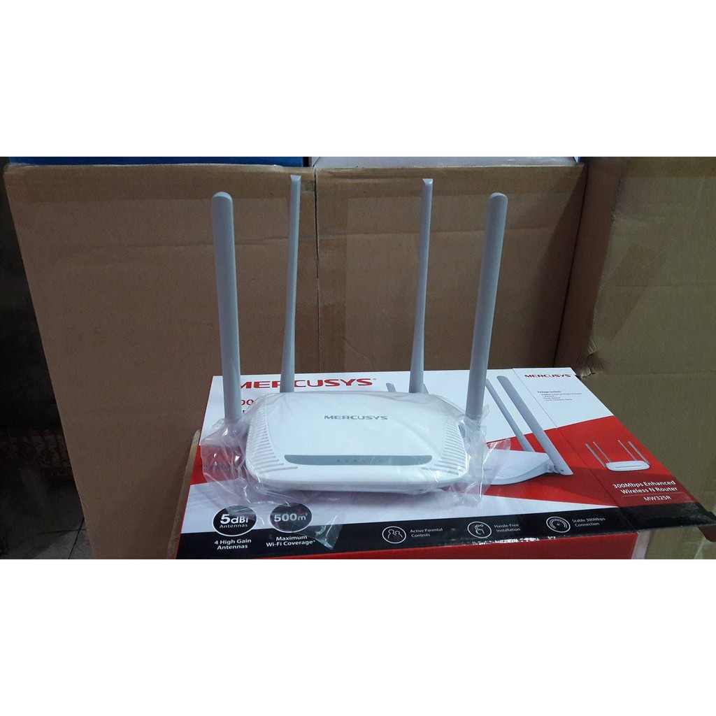 Bộ phát wifi Mercusys MW325R 04 Râu (Trắng)