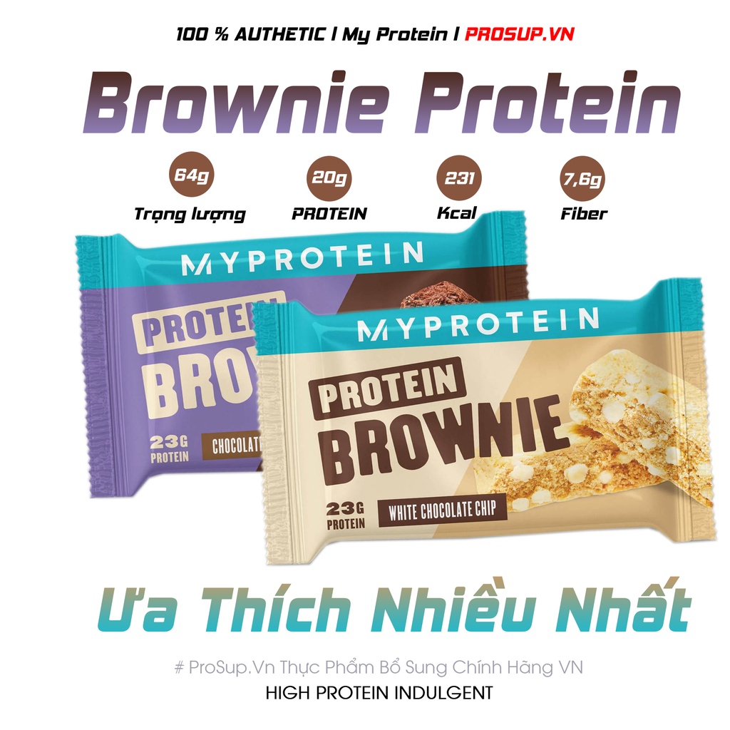 Protein Brownie - My Protein (75g/bánh) Protein Bar cao cấp giàu dinh dưỡng hỗ trợ ăn kiêng giảm cân hiệu quả