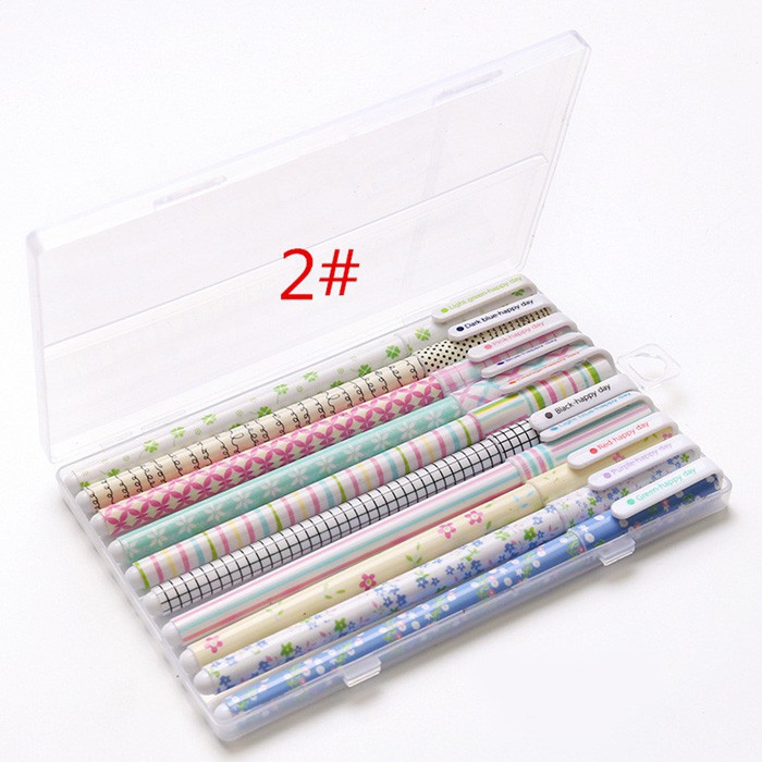 10 bút gel 10 màu ngòi 0.38mm