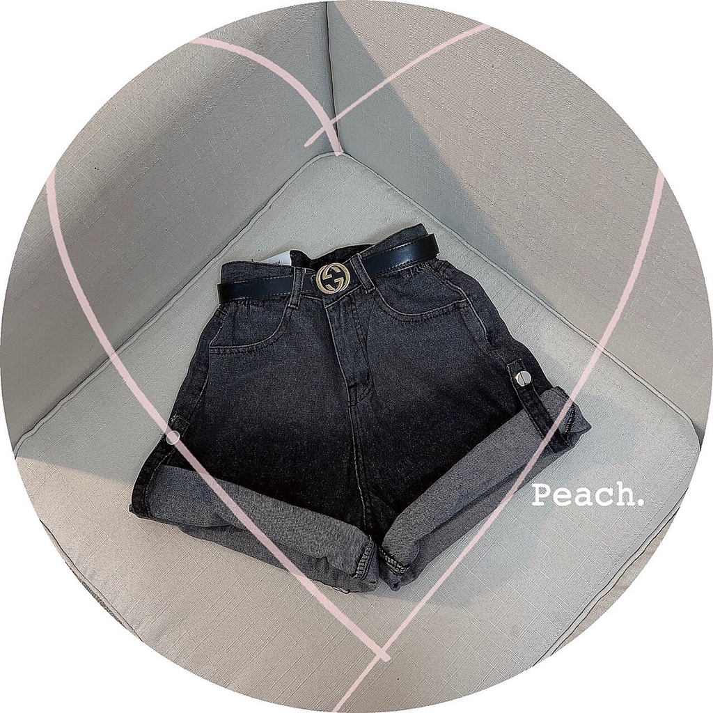 Quần Short Jeans xám loang màu lật lai hàng Quẩng Châu cao cấp NAMISA QS10