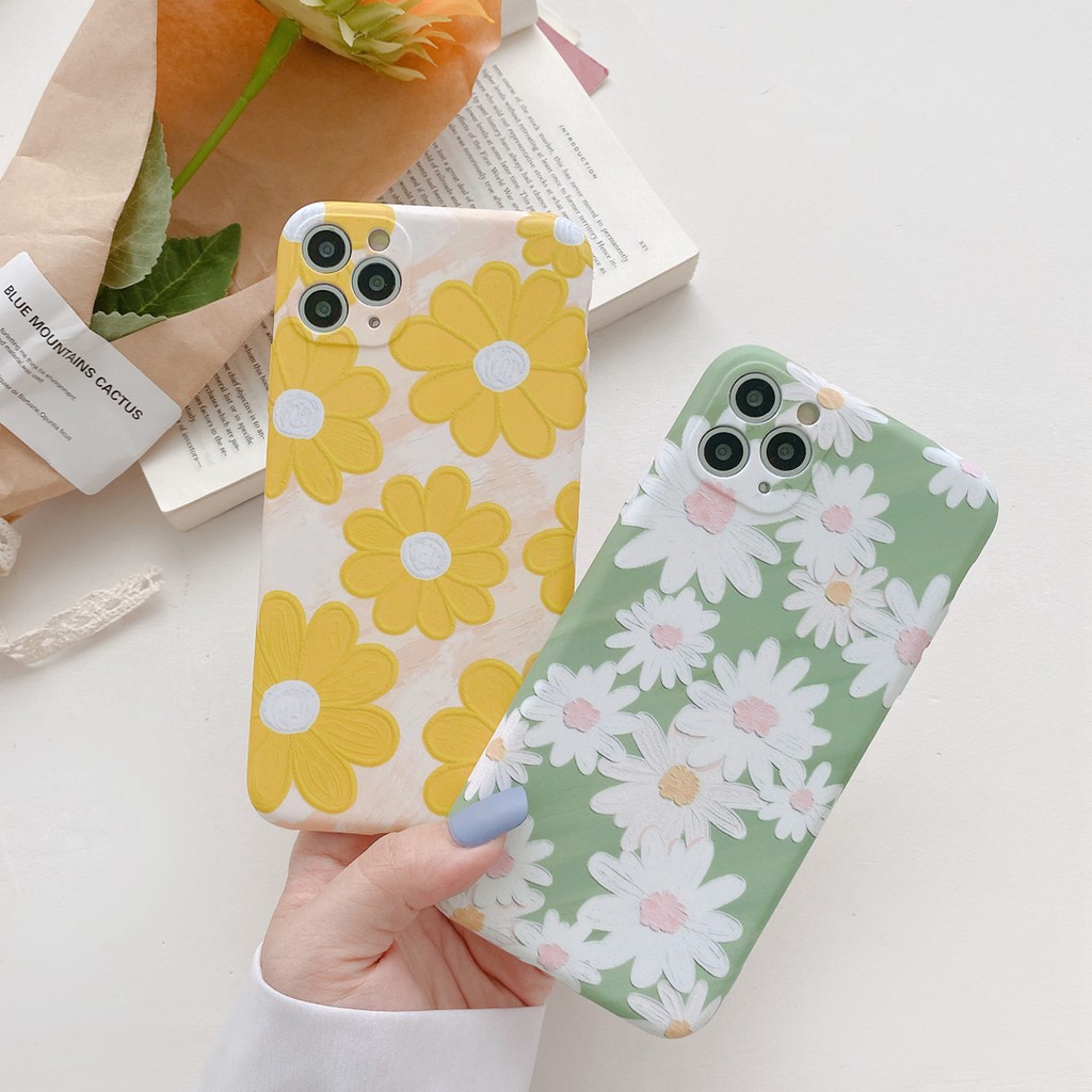 Ốp Lưng Họa Tiết Hoa Cúc Màu Vàng Cho Iphone 7 8 Plus Iphonex / Xs Xr Xs Max Iphone11 Pro 11 Pro Max 12 12 Mini 12 Pro12 Pro Max