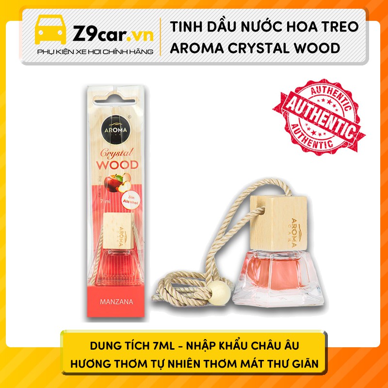 Tinh dầu nước hoa xe hơi Aroma Crystal Wood dạng treo nhập khẩu châu Âu