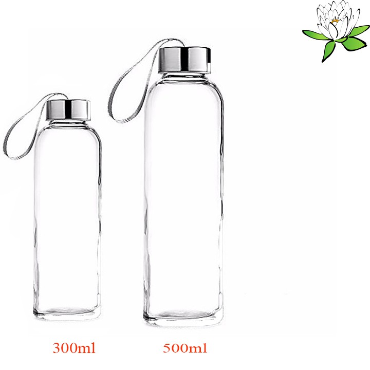 [RẺ NHẤT SHOPEE] Bình Nước Thủy Tinh, Chai Detox Có Dây Xách 500ml, 300ml, tiện lợi, dày dặn