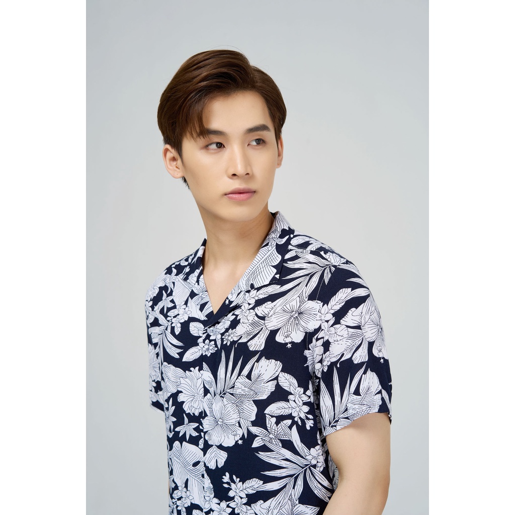 Áo sơ mi nam Yody cộc tay cổ 2 ve in hoa hòe SCM4031 | BigBuy360 - bigbuy360.vn