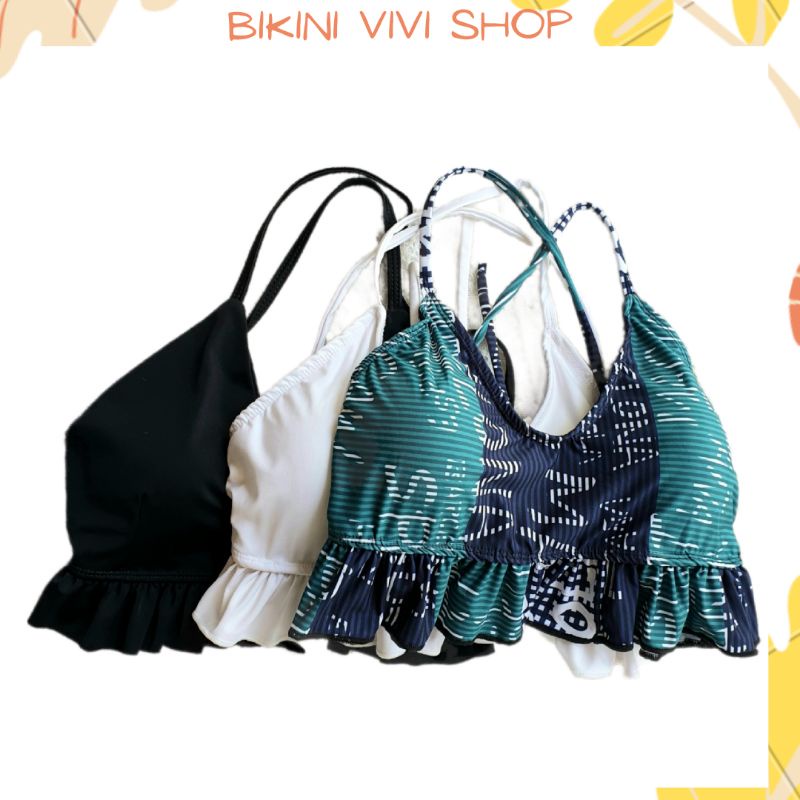 Áo bơi nữ, bikini lẻ viền bèo nhiều màu Vivi Shop