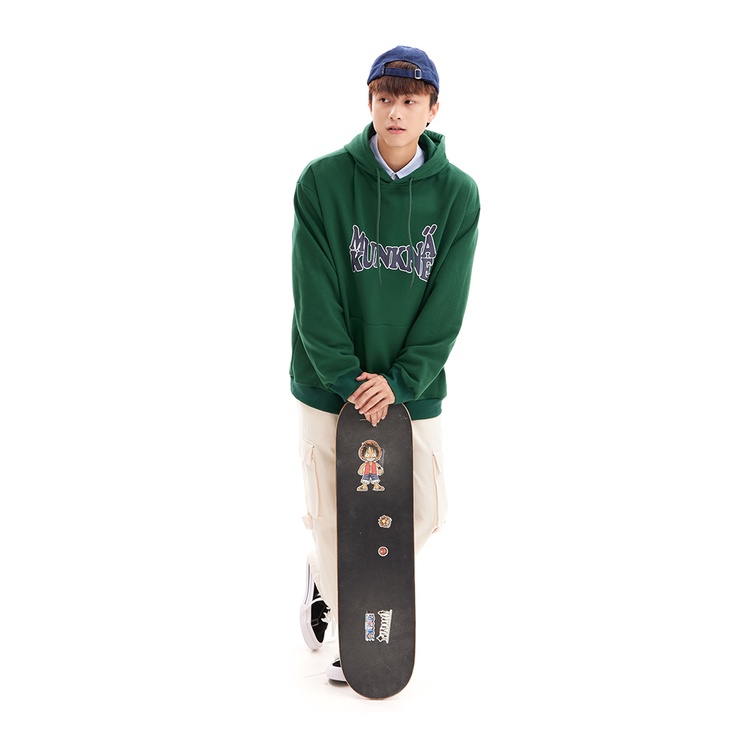 Áo Hoodie Make It Rain Heybig màu xanh lá họa tiết chữ in