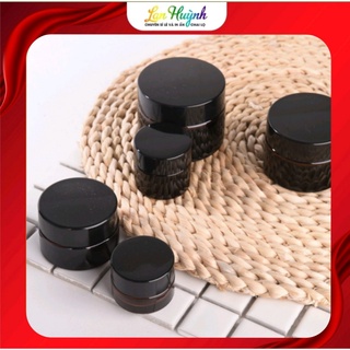 Hủ đựng kem thủy tinh thân nâu 10gr ,hủ chiết mỹ phẫm 5gr/10gr,chiết mỹ phẫm