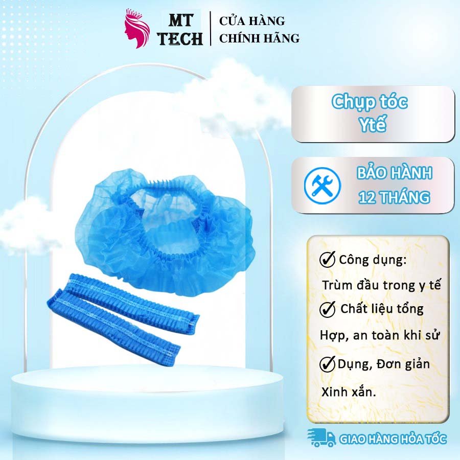 Mũ Chụp Tóc Y Tế MŨ Chùm Đầu 100 Chiếc Dành Cho Bác Sĩ Spa Thẩm Mỹ Viện,
