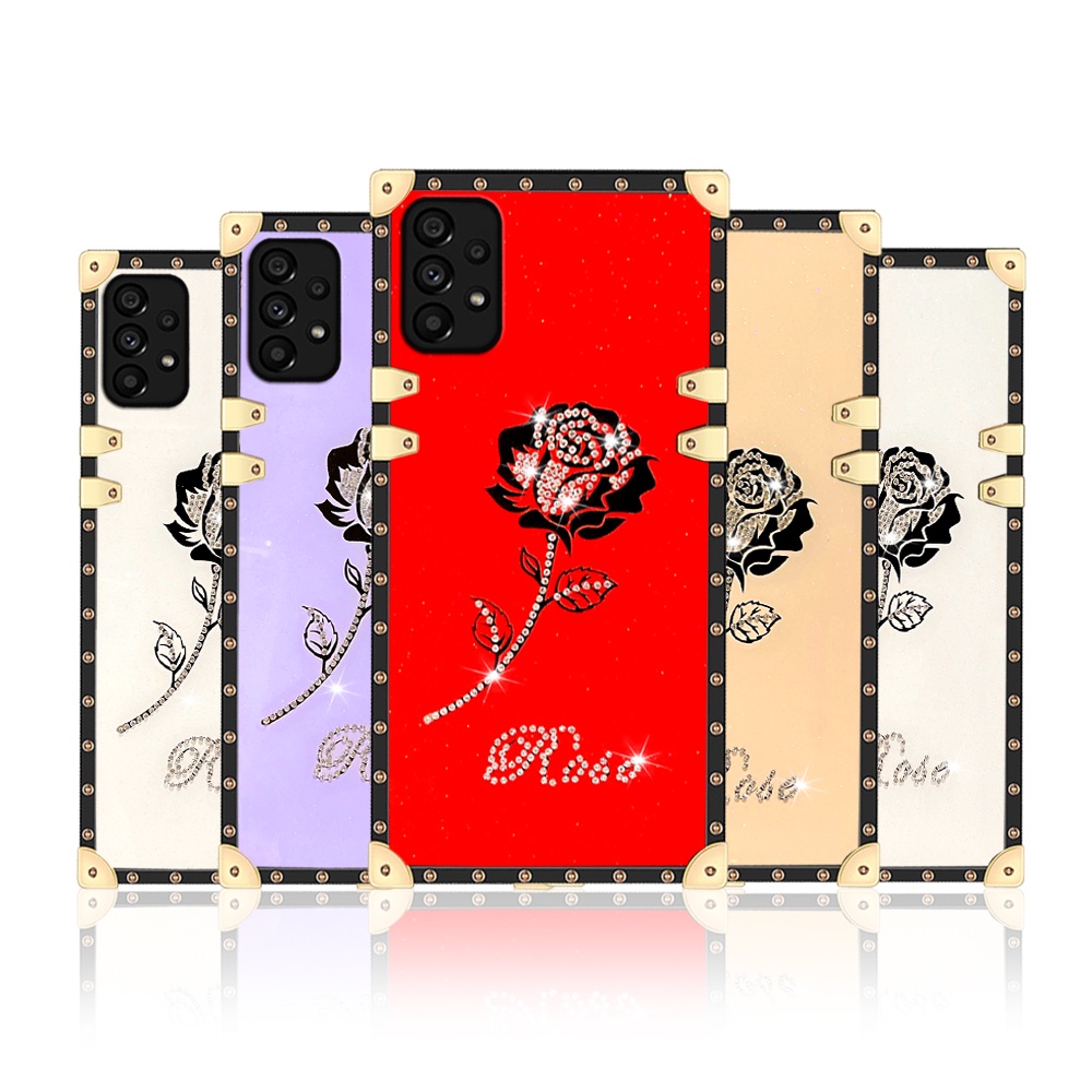 Ốp Điện Thoại Hình Vuông Vân Kim Cương Chống Sốc Cho Samsung A23 A33 A53 5G