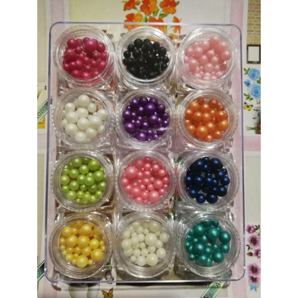 Trai tròn  mix size trang trí móng nail