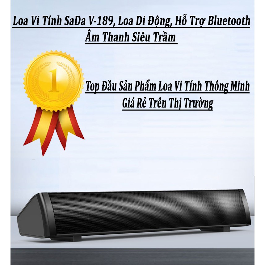 Loa Nghe Nhạc Loa Thanh Soundbar Gaming Để Bàn SADA V-105 Hỗ Trợ Bluetooth, AUX Dùng Cho Máy Vi Tính Pc, Laptop, Tivi