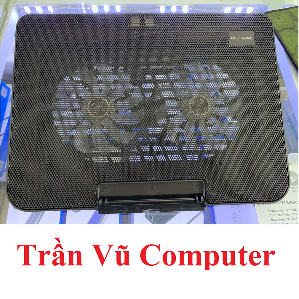 Đế tản nhiệt N99, Giá Đỡ Quạt Tản Nhiệt Cho Laptop N99, Đế tản nhiệt 2 fan chạy êm, hút mạnh làm mát cực nhanh