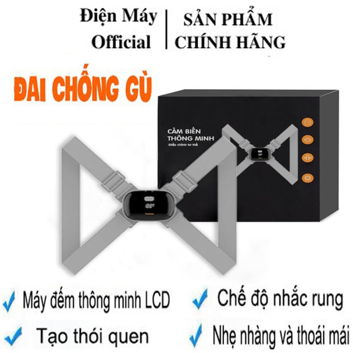 Đai chống gù lưng Smart Pose có màn hình hiển thị - Dây Đeo Chống Gù Lưng Báo Rung Khi Ngồi Sai Tư Thế