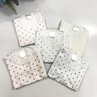 Combo 5 áo sơ sinh chấm bi cho bé sơ sinh từ 0-7 ký