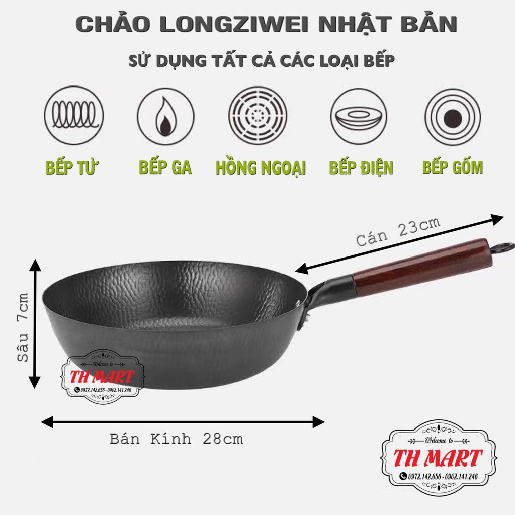 Chảo chống dính sâu lòng cao cấp nhật bản size 28cm - hàng hót