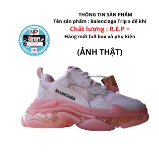 GIẦY THỂ THAO NỮ BALEN TRIPLE S ĐẾ KHÍ mầu hồng đào