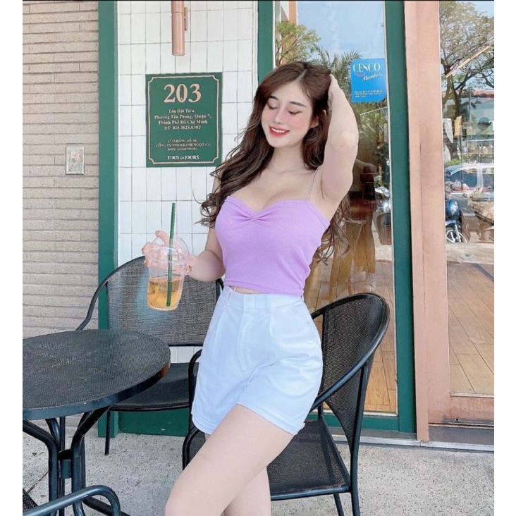 Áo croptop 2 dây sợi bún nhíu ngực