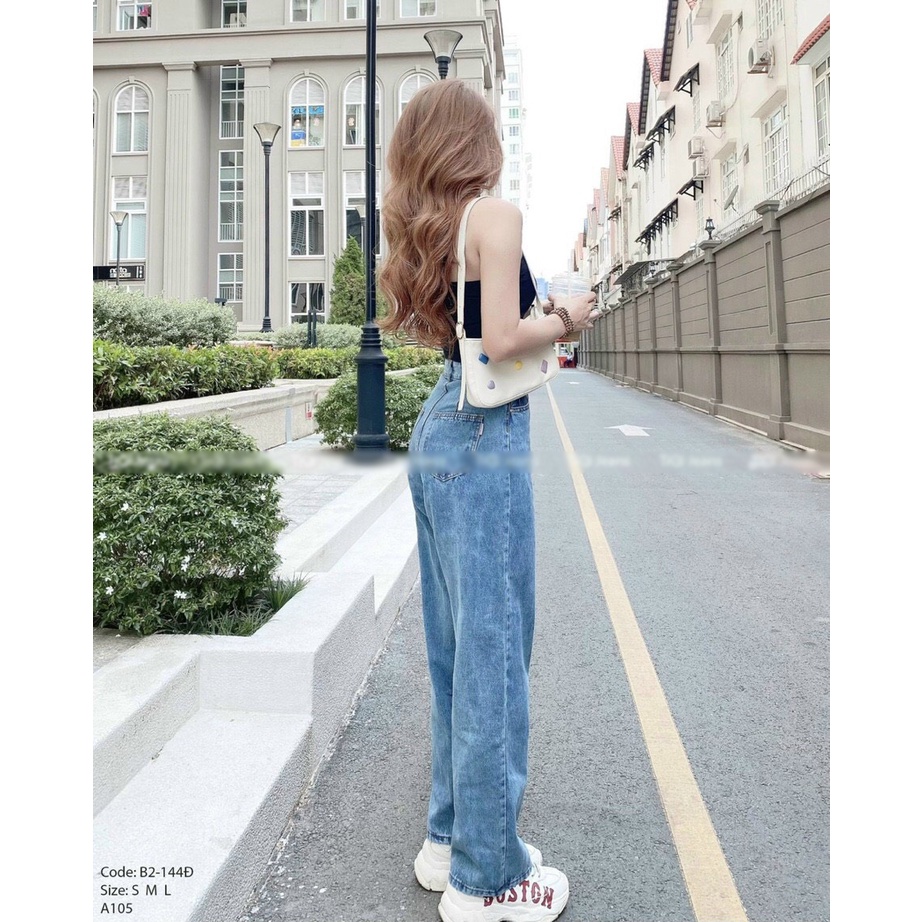 Quần Jeans Baggy Lưng Cao Ống Suông, Quần Jeans Baggy Nữ Ống Rộng, Quần Jeans Baggy Nữ Cạp Cao Ống Rộng