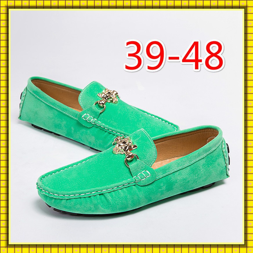 Giày Lười Da Đế Bằng Thời Trang Cho Nam Size 45 46 47 48