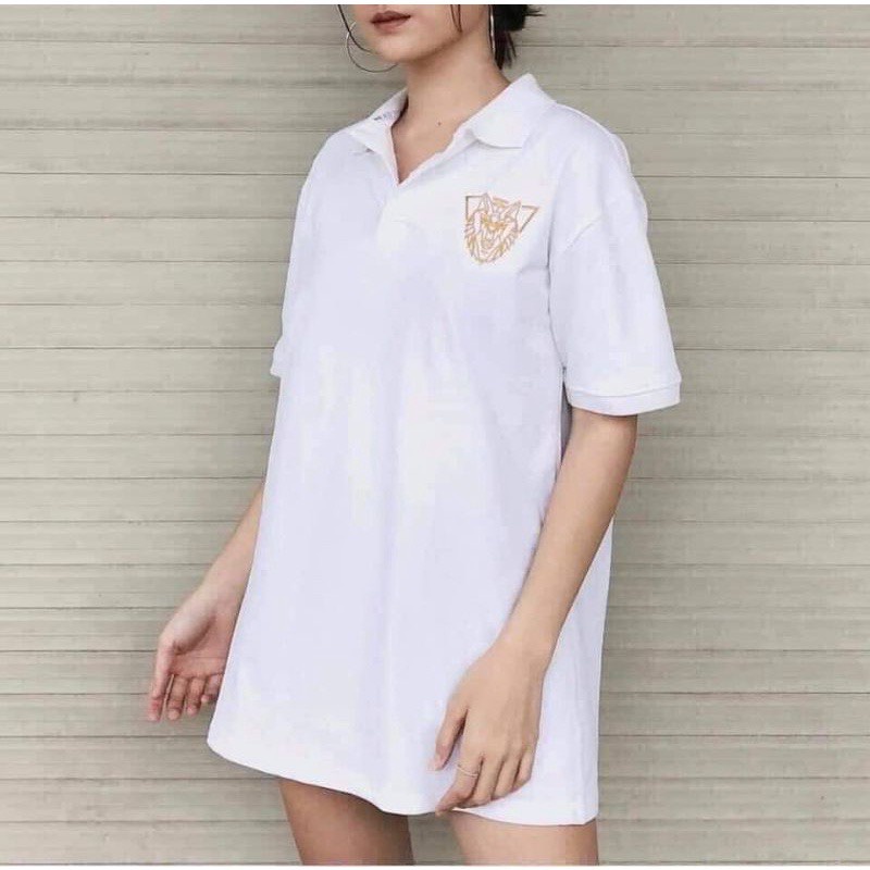 Áo phông nữ polo có cổ kiểu dáng unisex chất liệu cotton