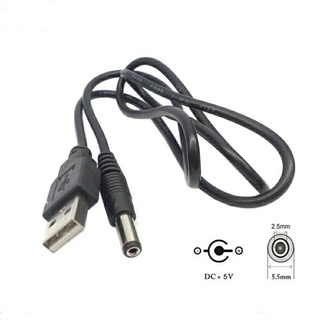 Cáp chuyển nguồn USB sang 5.5mm (5v to 5v)