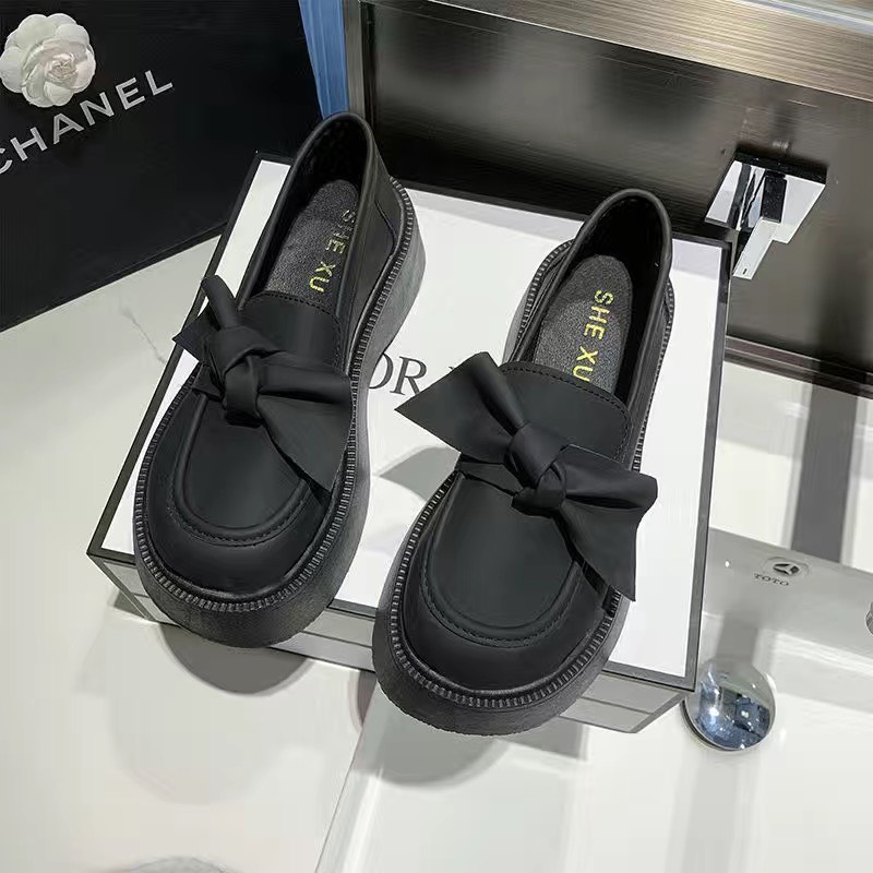 Giày Oxford 2023 Có Nơ Đế Xốp Bánh Mì Phong Cách Anh