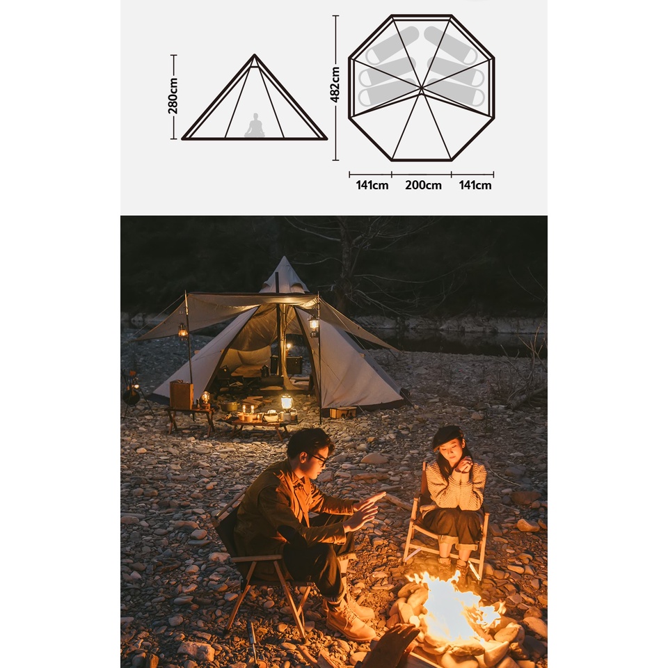 Lều Glamping 5-8 Người Phong Cách Mông Cổ Naturehike NH20ZP014