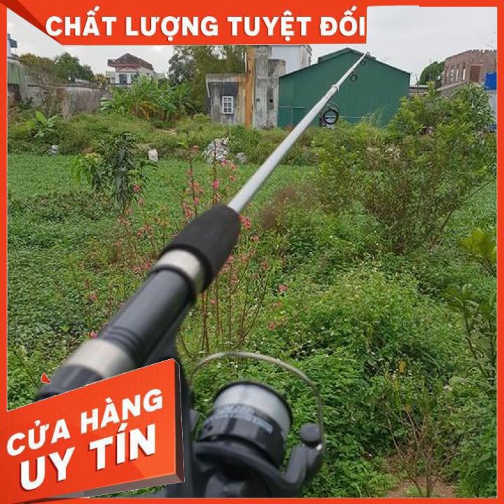 Bộ Cần câu máy 2 khúc Đặc ruột 1m5 KT trắng + Kèm Máy câu + Dây câu, Phao câu, Chì câu, Lưỡi câu +mồi câu