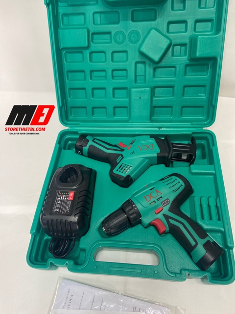 ADKIT02E Bộ combo máy khoan và máy cưa kiếm dùng pin DCA