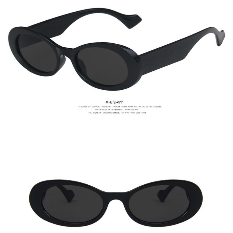 Kính Mát Hình Oval Phong Cách Retro Cho Nữ