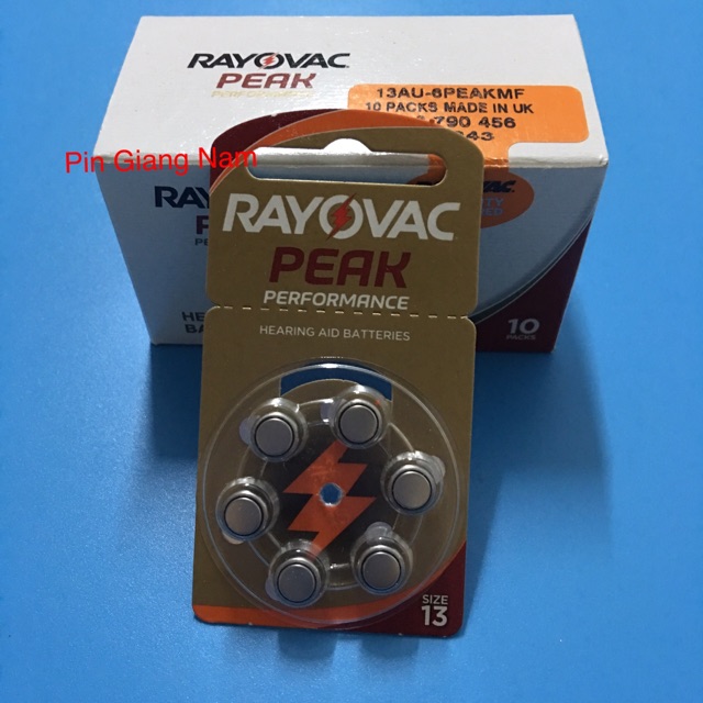 Pin máy trợ thính Rayovac 13 PR48 AG5 vỉ 6 viên
