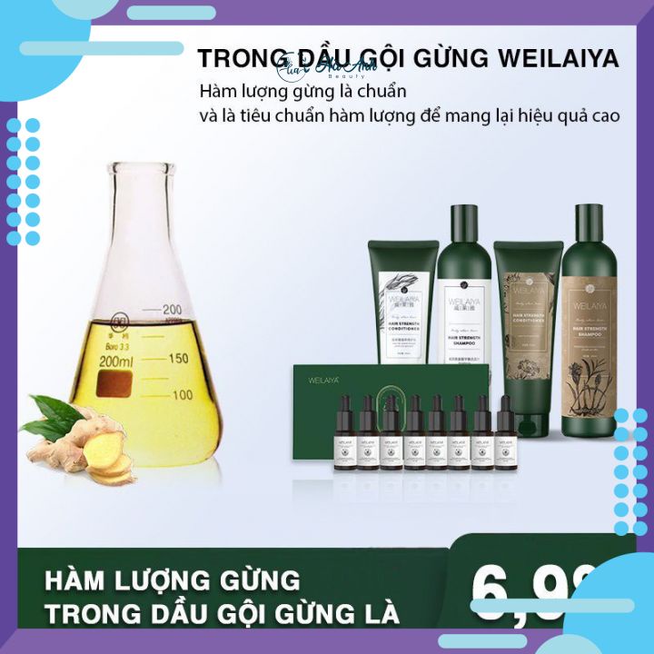 Dầu Gội Ngăn Rụng Tóc , Kích Mọc Tóc Gội Xả Gừng Xanh , Hà Thủ Ô WEILAIYA [ Chính Hãng ]