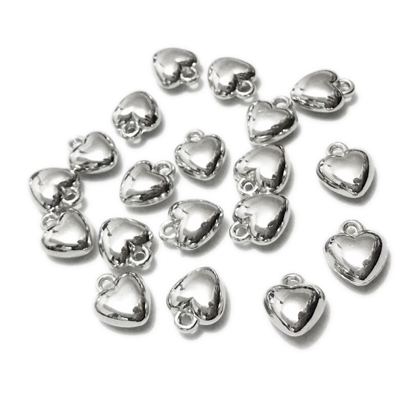 Set 30 Móc Khóa / Vòng cổ / Vòng Tay Hình Trái Tim Bằng Acrylic Mạ 10mm