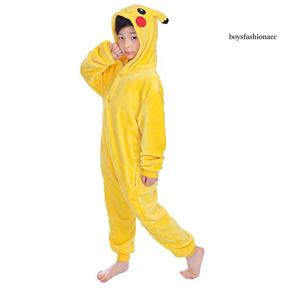 Bộ Đồ Ngủ Liền Thân Hình Pikachu Cho Bé Bya02
