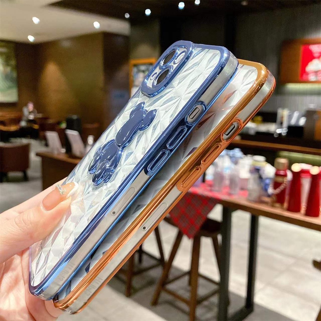 Ốp điện thoại trong suốt hình gấu thích hợp cho iPhone 13 Pro Max 13 13Pro 11 Pro Max 11 X XS XR Xs Max 7Plus 8Plus