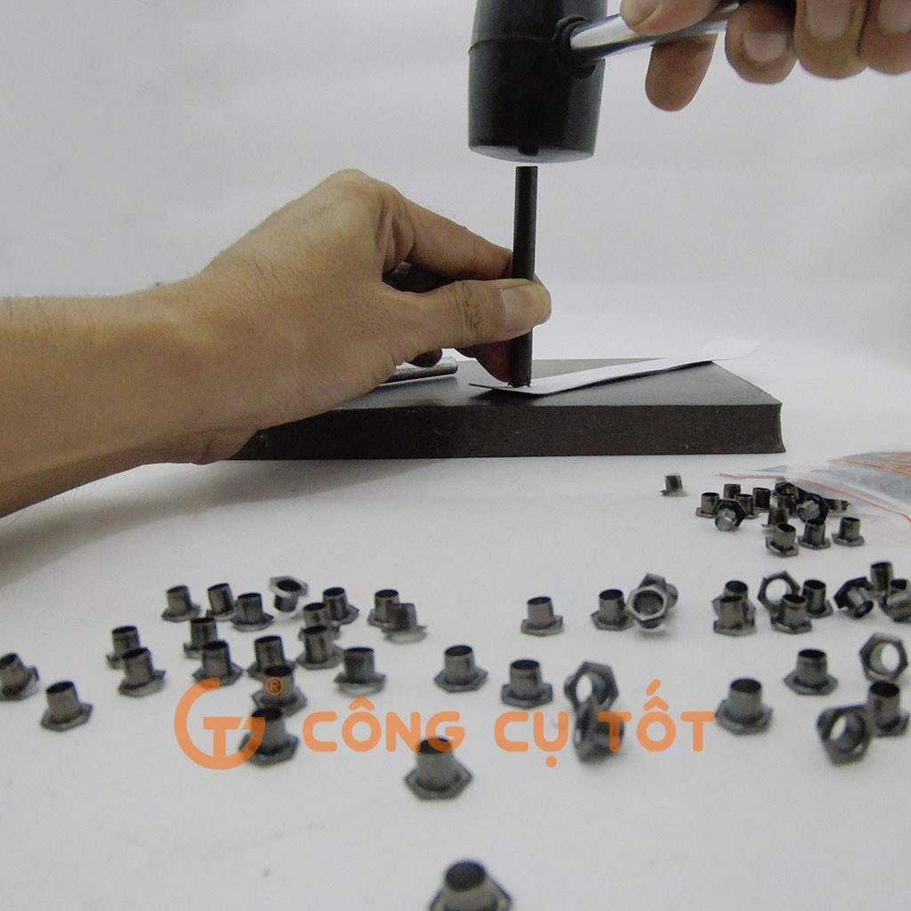 Khoen ore lục giác 4mm bằng đồng xi nâu túi 100 khoen