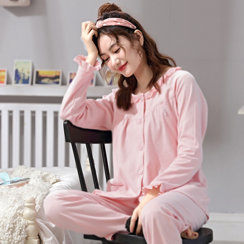 Bộ bầu - bộ sau sinh - chất liệu cotton - kiểu mới thời trang ( bèo cổ - bèo tay - dài - QDTD - MS-012 )