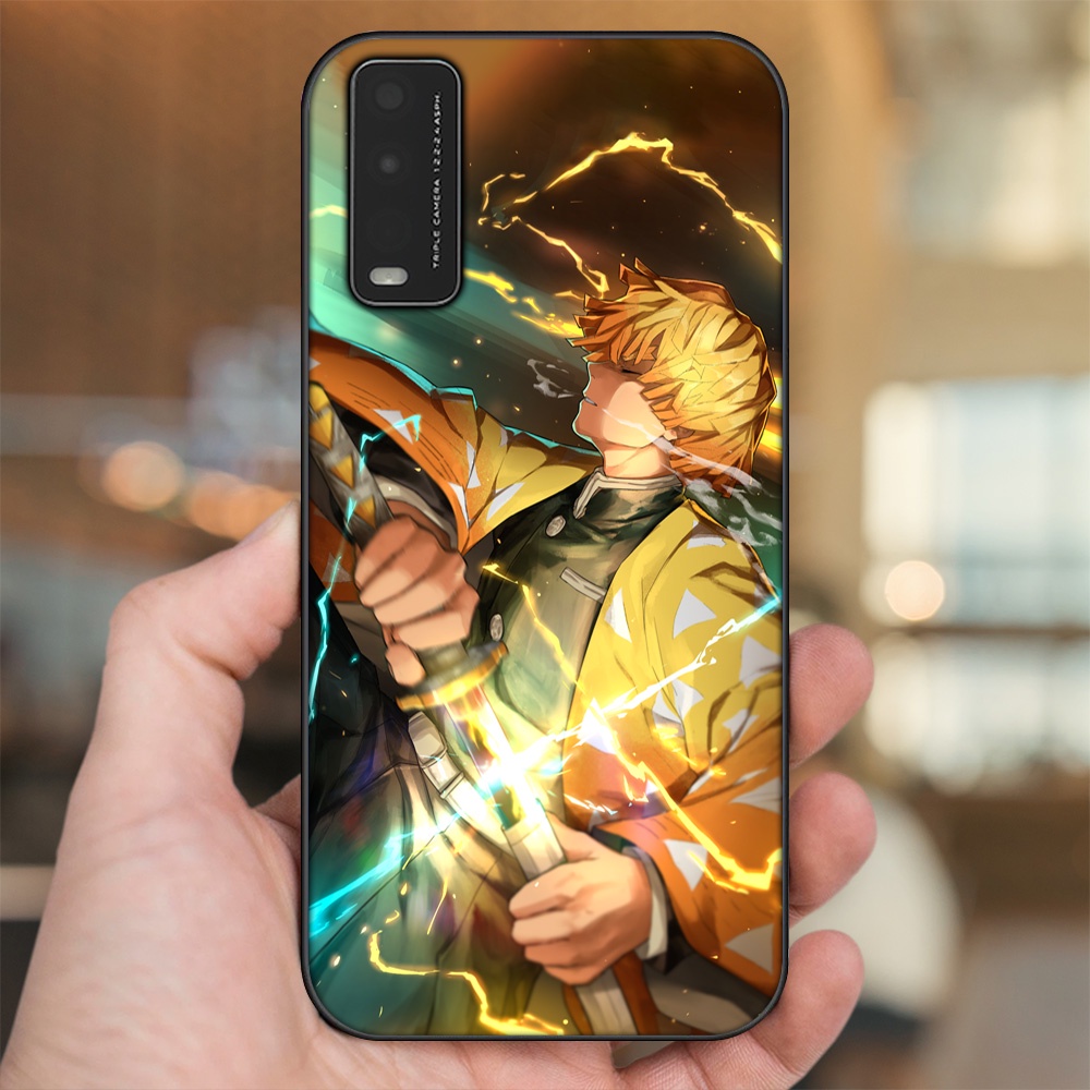 Ốp lưng Vivo Y20, Y20s, Y12s viền đen in hình Zenitsu Kimetsu no Yaiba