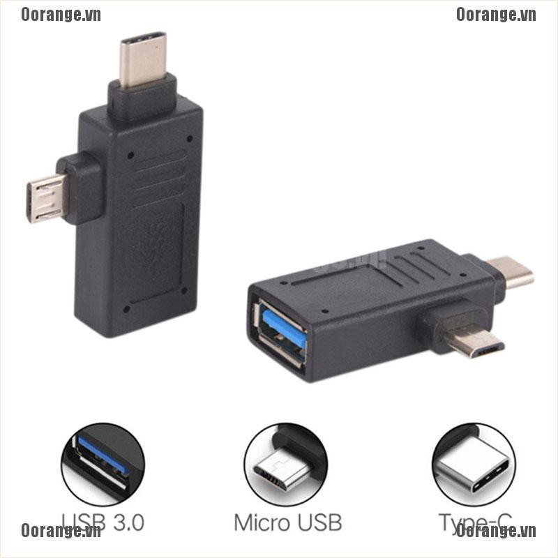 Đầu cắm chuyển đổi MT USB 3.1 2-in-1 Type-C&Micro USB sang lỗ cắm USB 3.0 / 2.0 OTG BH