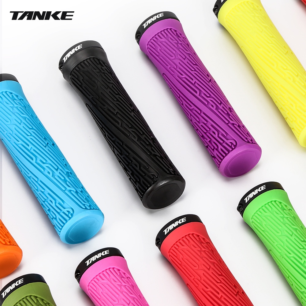 TANKE Cặp vỏ bọc tay cầm xe đạp leo núi bằng silicon chống trượt màu trơn 22.2mm