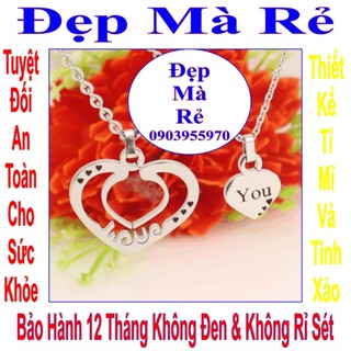 Dây chuyền tình yêu hình trái tim lồng vào nhau - Giá bán như trên là 1 cặp = 2 sợi như hình
