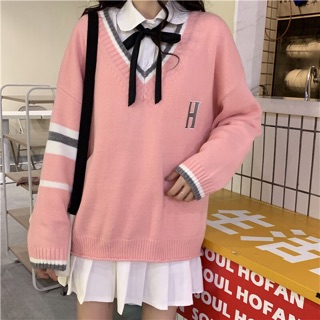 Set áo len hàn quốc kèm áo sơ mi