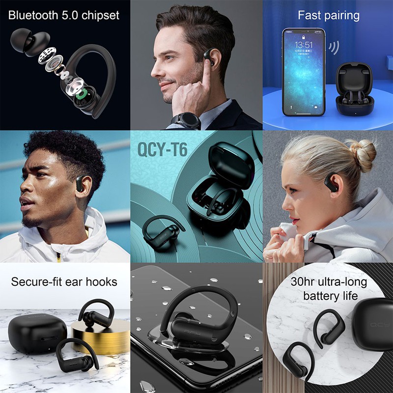 Tai Nghe Nhét Trong Không Dây Bluetooth QCY T6 TWS Điều Khiển Cảm Ứng Chống Ồn Tích Hợp Mic | BigBuy360 - bigbuy360.vn