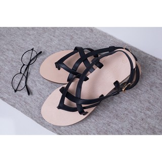 Giày sandal kẹp ngón chữ V-nữ-đen