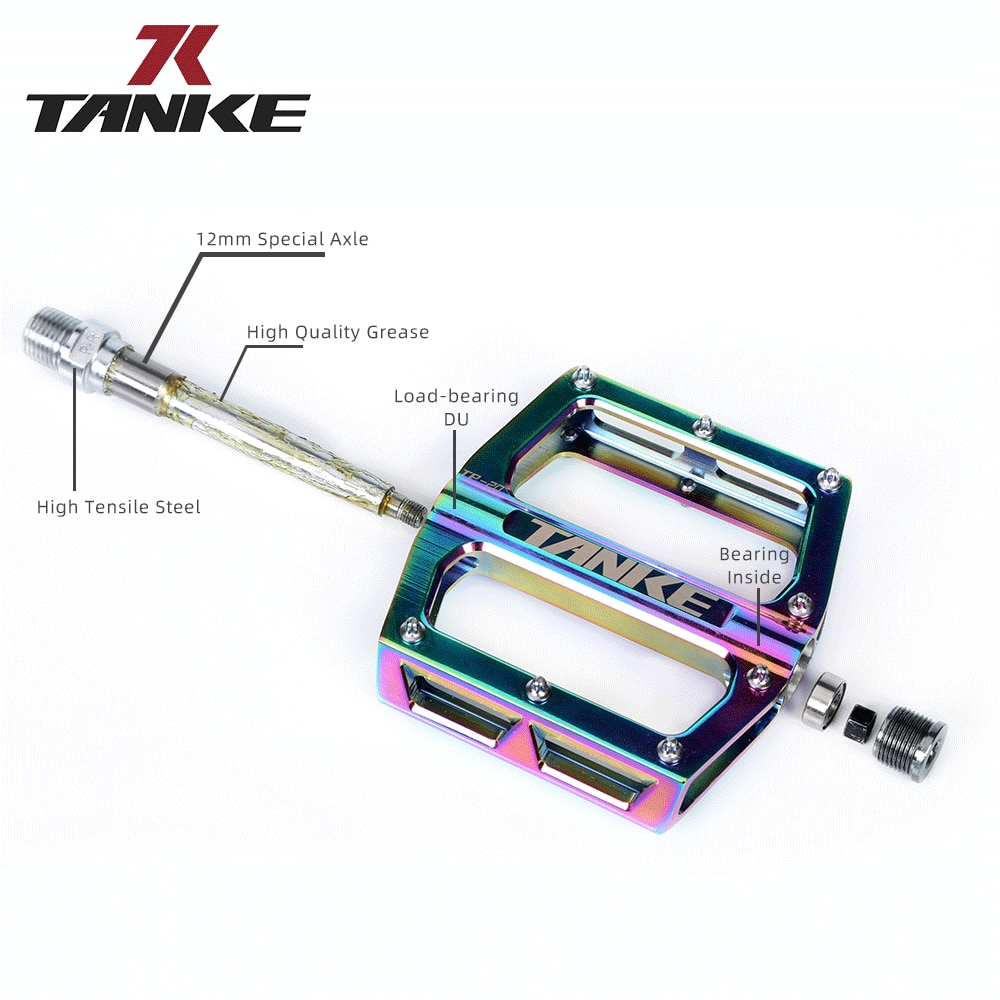 TANKE TP-20  Bàn đạp xe đạp hợp kim nhôm cực nhẹ chống trượt thiết kế rỗng màu sắc tùy chọn cho xe đạp địa hình leo núi