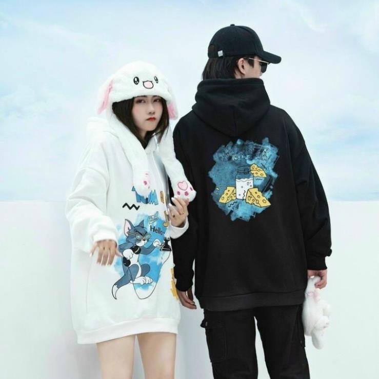 Áo Khoác Hoodie Nỉ Bông Tom &amp; Jerry Form rộng Unisex Nam Nữ Couple chất lừ của năm