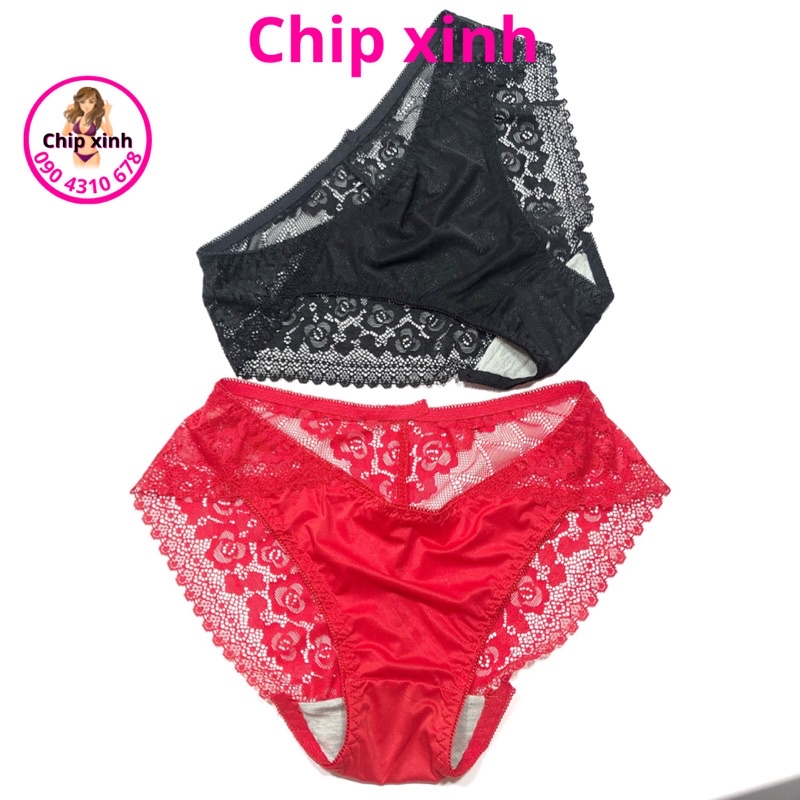 Quần lót nữ ren pha von tàng hình kháng khuẩn mềm, mát form 40-60kg Chip Xinh Shop
