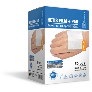 Hộp 25 Miếng Dán Vết Mổ Sau Sinh HETIS FILM PAD Giúp Bảo Vệ Vết Thương Khỏi Sự Xâm Nhập Của Vi Khuẩn