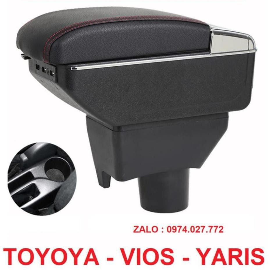 Hộp Tỳ Tay Ô Tô, Xe Hơi Cao Cấp Toyota Yaris Và Vios Tích Hợp 7 Cổng Usb 2014-2019